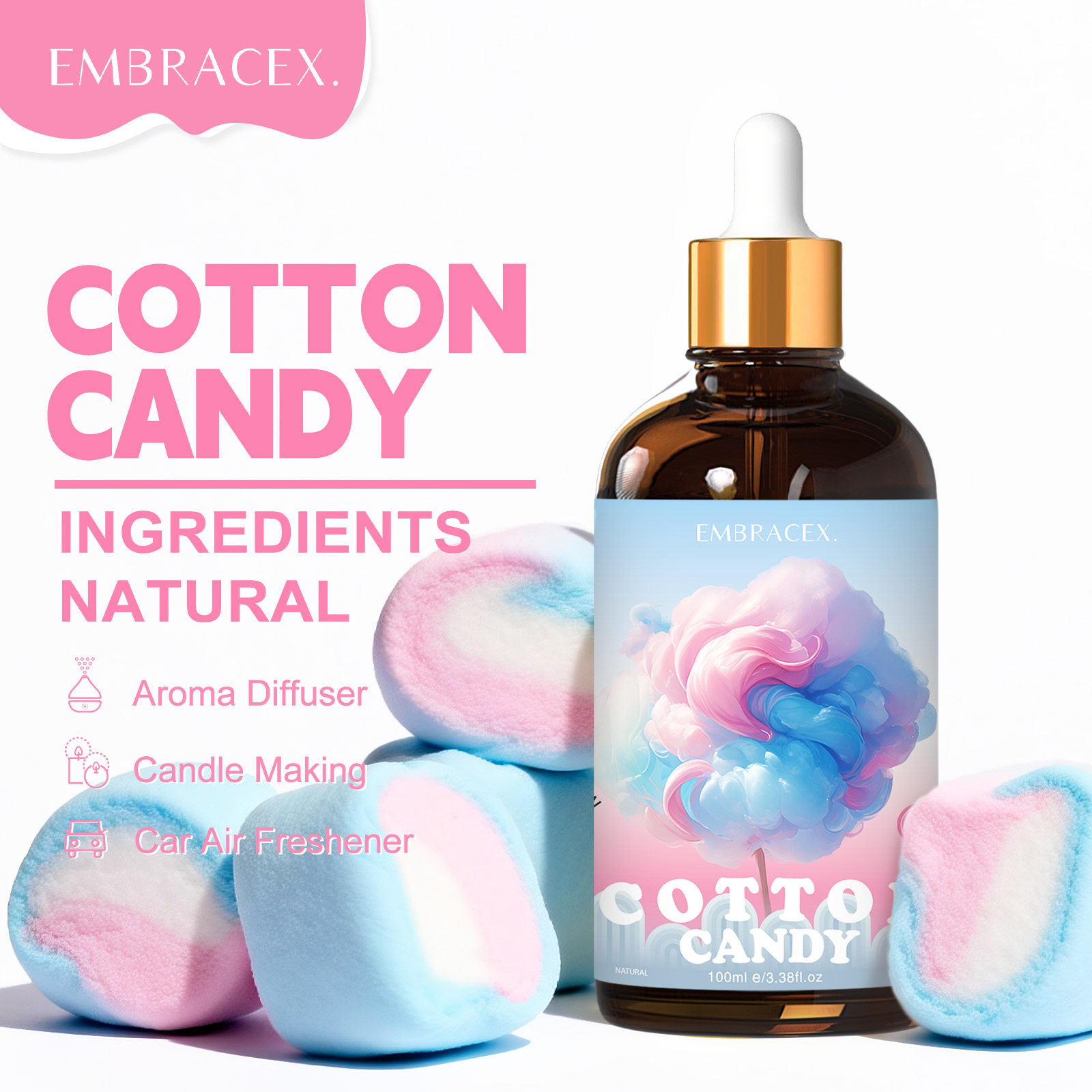Candle Making Ingredients - 100ml Cotton Candy Essential Oil Diffusers