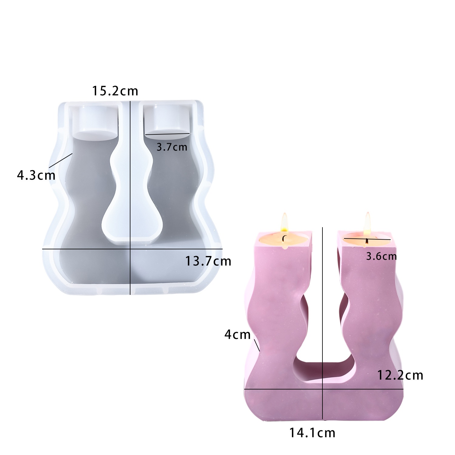 Candle Mold Silicone - DIY epoxy resin mold U-shaped curve