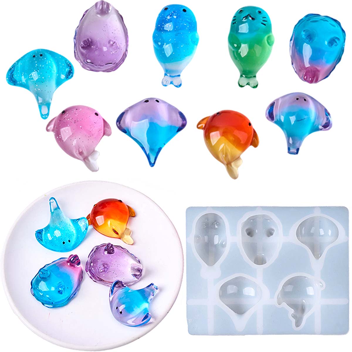 Candle Mold Silicone - 3D Healing Kawaii Manta Ray Whale