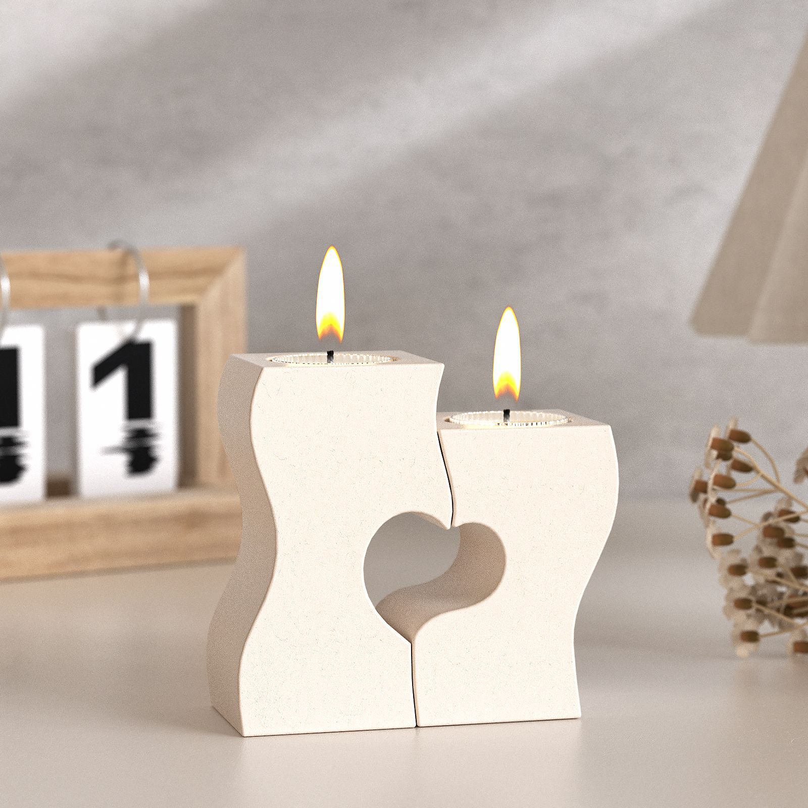 S Heart Candlestick Silicone M - đánh giá và giá Candle Mold Silicone