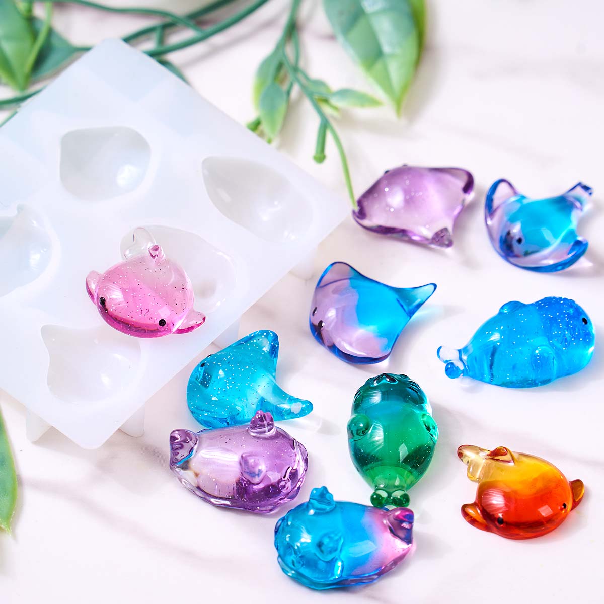 3D Healing Kawaii Manta Ray Wh - đánh giá và giá Candle Mold Silicone
