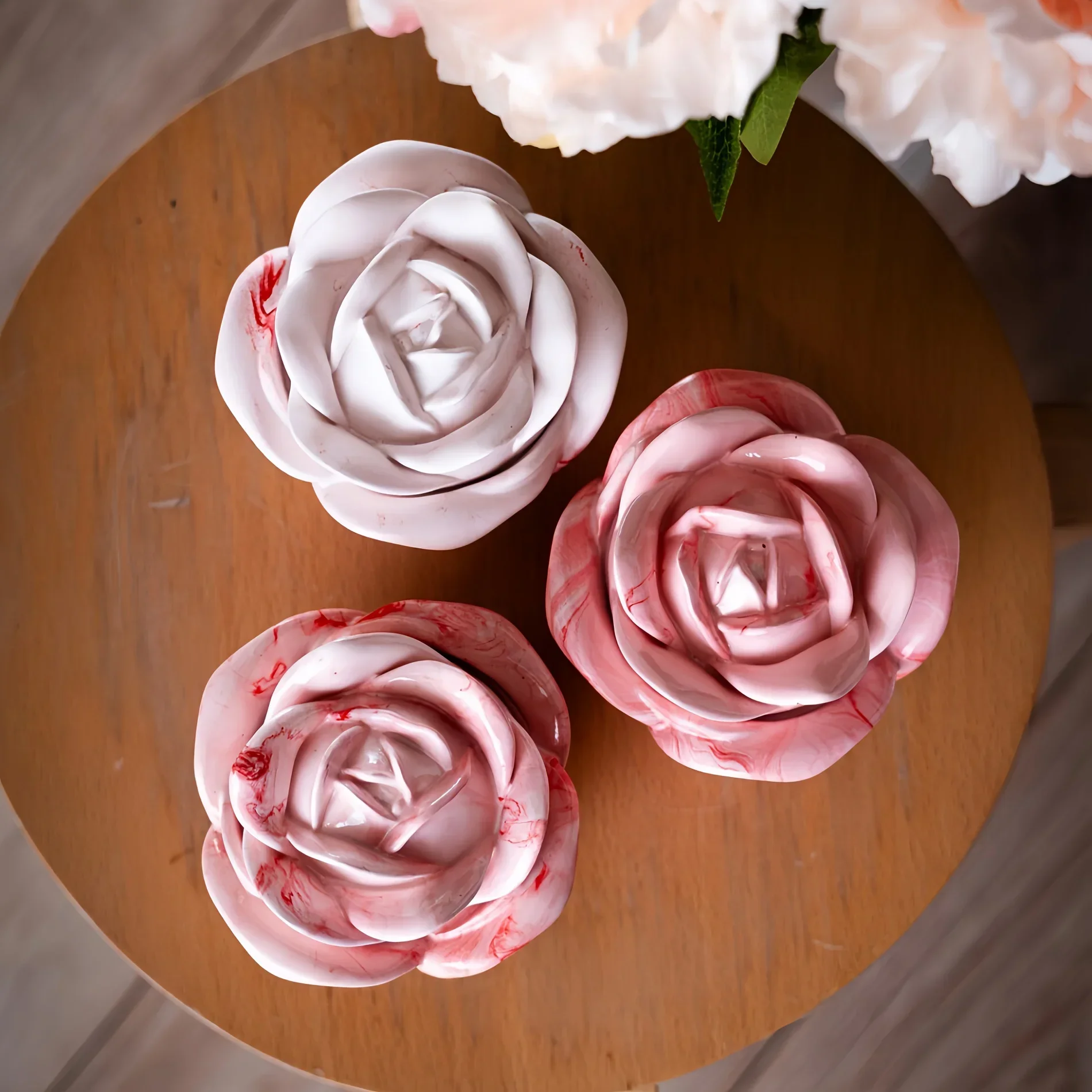 2-Piece Set Rose Shaped Silico - đánh giá và giá Candle Mold Silicone