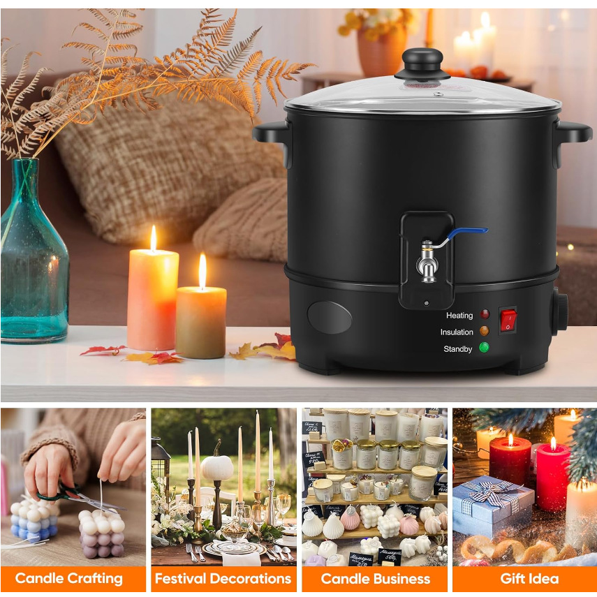 6L Small  Wax Melter Paraffin  - đánh giá và giá Candle Making Machine